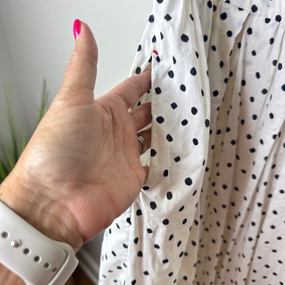 Ines De La Fressange Uniqlo Small Sleeveless Polka Dot Cotton Pleated Dress Chic - Picture 3 of 10